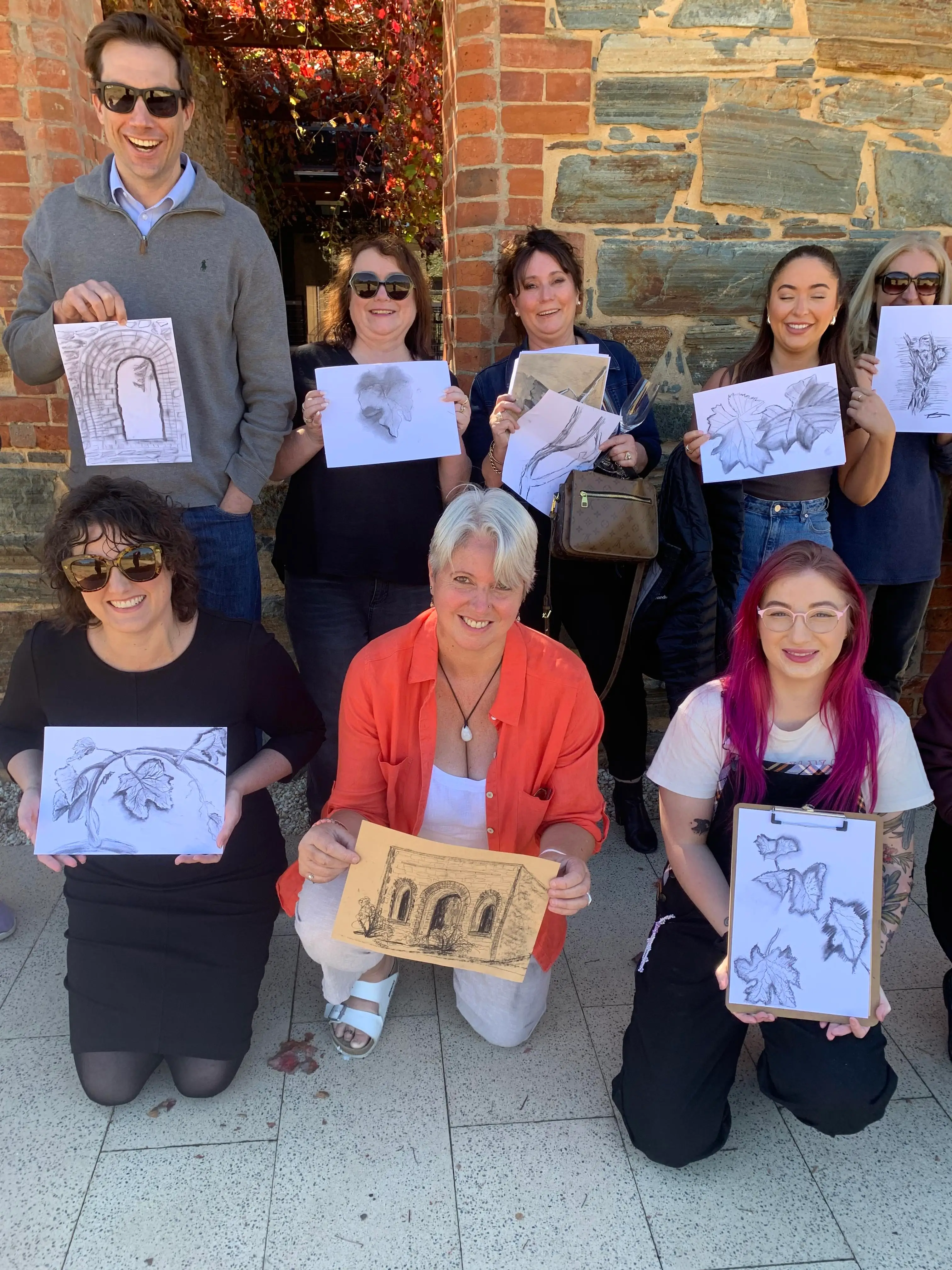 Charcoal Drawing at St Hugo group pic