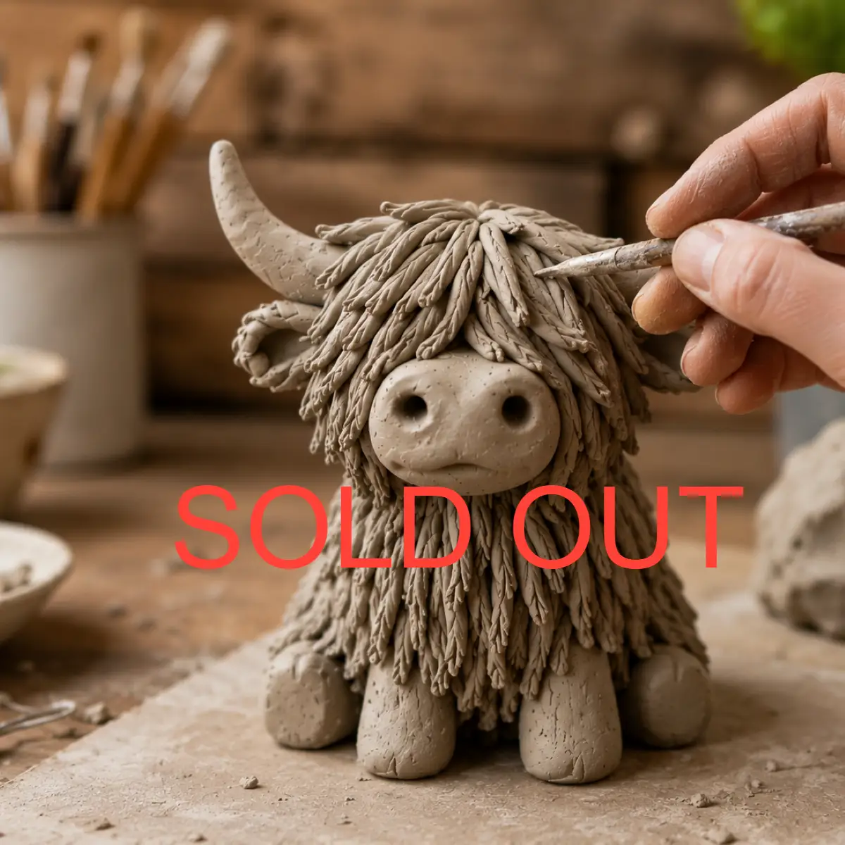 Clay cow sculpting 2 SOLD OUT