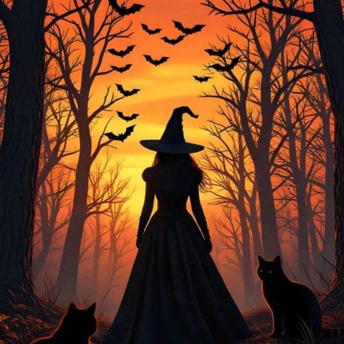 halloween witch silhouette