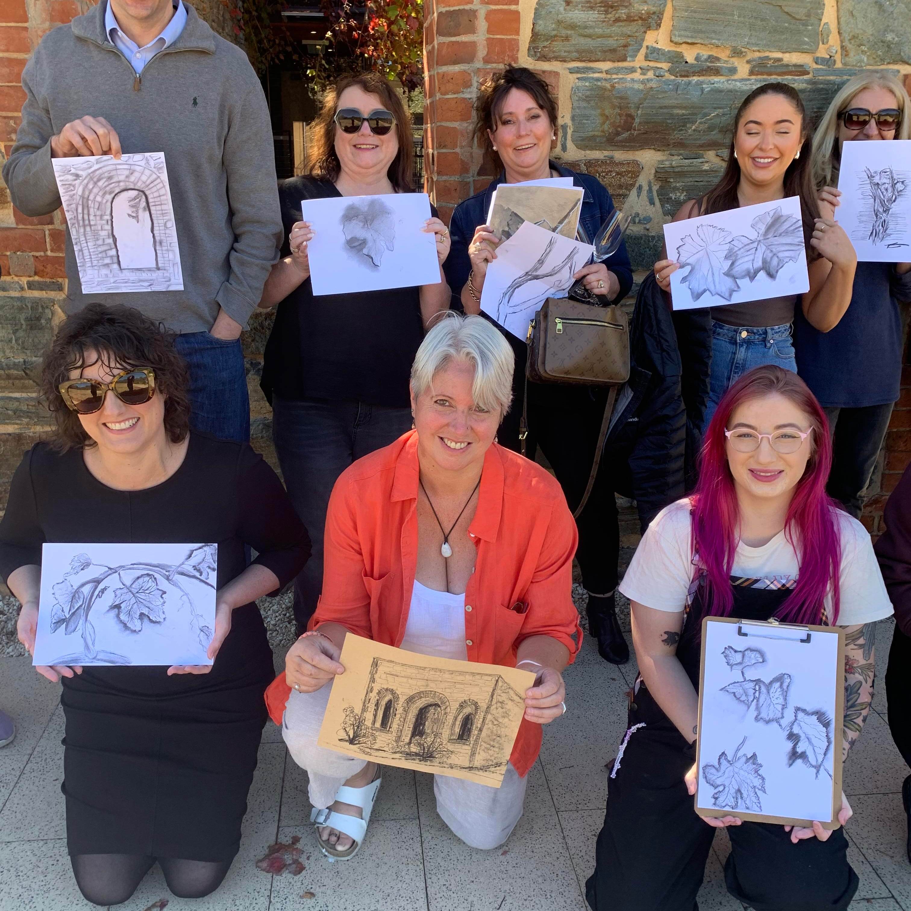 Charcoal Drawing at St Hugo group pic