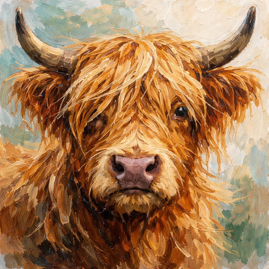 Acrylic Painting Highland Cow 1