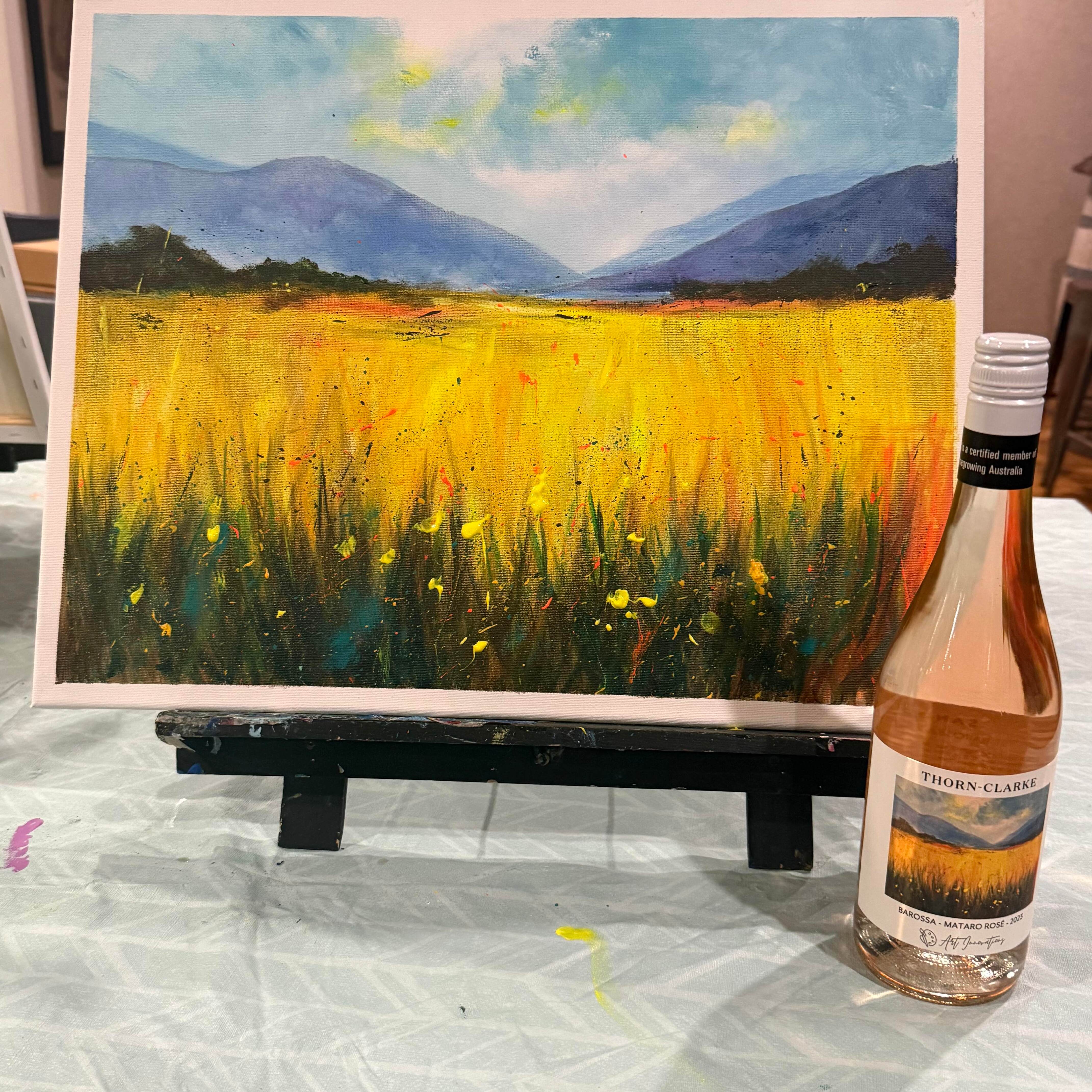 wine label yellow field