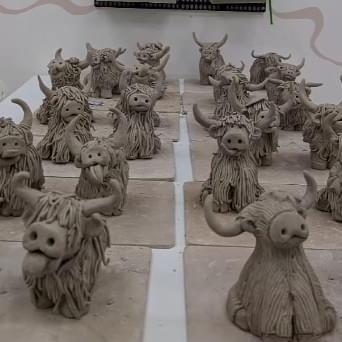Clay Highland Cows